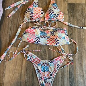 Colorful Checkered Bikini Set